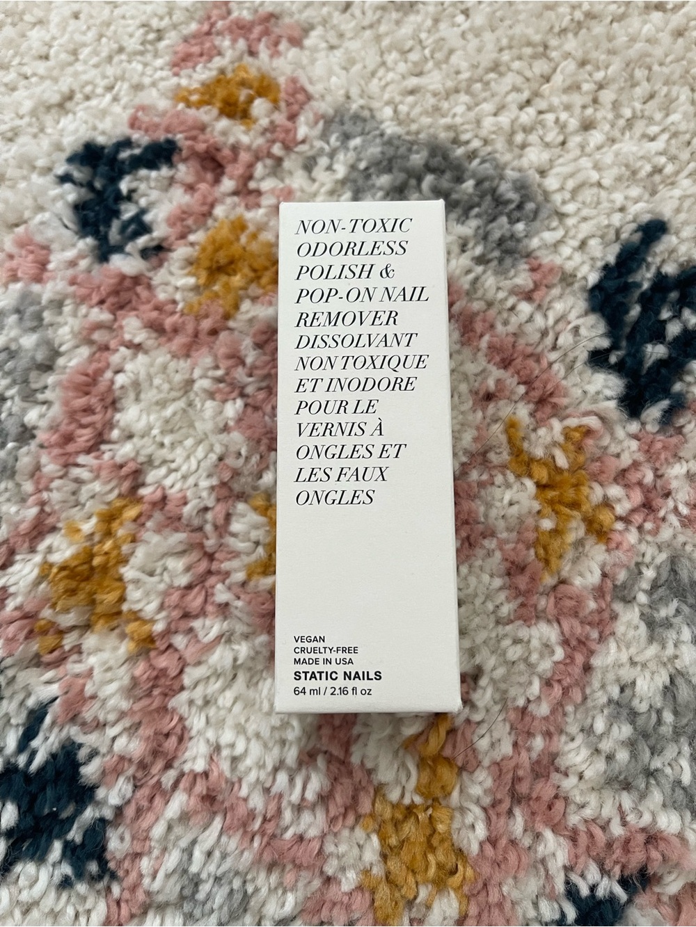 NWT Static Nails 100% NON-TOXIC, ODORLESS POLISH & POP-ON REMOVER (CLEAR)